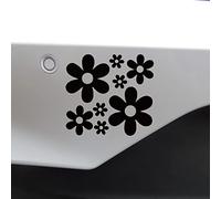 Hatcherabilia Flower Power Lot d'autocollants muraux pour pare-chocs de voiture Noir 15 x 14 cm