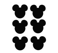 Hatcherabilia Lot de 12 stickers en vinyle Motif visage de Mickey Mouse 7 cm x 8 cm pour tablettes, ordinateurs portables, voitures, tableaux noirs, mariages