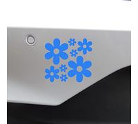 Hatcherabilia Lot de stickers muraux Flower Power pour pare-chocs de voiture Bleu 10 x 9 cm