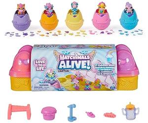 HATCHIMALS ALIVE - Boîte 5 Oeufs + Accessoires - Boîte Oeufs 6 Figurines À Collectionner Et 11 Accessoires - A Faire Eclore Avec De L'Eau - Figurine - Transport Facile - Jouet Enfant 3 Ans et +