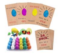 Hatching Egg | 24 Pack Grow Dinosaur Toys - in Water Crack with Assorted Color, Valentines Day Toy Party Favors for Over 3 Years Old