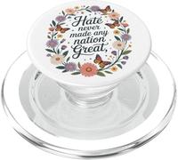 Hate Never Made Any Nation Great Couronne Florale Papillon PopSockets PopGrip pour MagSafe