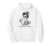 Hate People I Could Be Meaner Skeleton Drinking Coffee Skull Sweat à Capuche