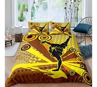 HATEGE Housse de Couette 220x240 Danse de Rue Jaune Hip Hop Parure de Lit Style de Rue 2 Personnes en Microfibre Douce Imprimée en 3D avec Fermeture Éclair, avec 2 Taies d'oreiller