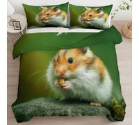 HATEGE Housse de Couette 220x240 Souris Parure de Lit Réversible Animaux Mignons 3D Housse Couette Microfibre Ensemble de Literie 2 Taies d'oreiller 65x65 15-AET