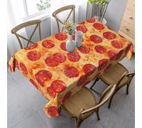 HATEGE Nappe Rectangulaire Pizza 150x250 cm Nappe Italie en Tissu Polyester Imperméable, Anti Tache Nappes Nourriture, pour Cuisine Anniversaire Exterieur Jardin A-5374