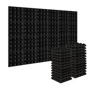 Hatem 24 PièCes 25X25X5Cm Studio Acoustique Mousse InsonoriséE Pyramide Isolation Bruit Panneaux de Traitement D'Absorption Acoustique Noir