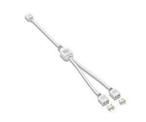 Hatem Câble D'Extension 5V 3 Broches pour Carte MèRe D'Ordinateur 1 Point 2 Hub Cable Connection Extension ARGB Splitter, Blanc