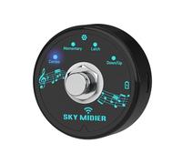 Hatem Contrôleur MIDI Portable Rechargeable Bluetooth 5.1 USB Contrôleur MIDI à Pied Noir