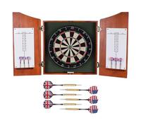 Hathaway Centerpoint Bristle Dartboard and Solid Wood Cabinet-Dark Cherry Finish Armoire pour Cible de fléchettes Unisexe, Finition Cerise foncée