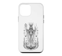 Hathor Sky Goddess Ancienne Egypte Monochrome Art Coque pour iPhone 12 Mini