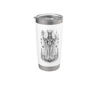 Hathor Sky Goddess Ancienne Egypte Monochrome Art Gobelet isotherme en acier inoxydable double paroi