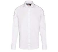 Hatico Chemise à manches longues avec col de requin - Coupe moderne - Structure blanche, Blanc., 39