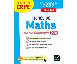 Hatier CRPE - Fiches de Maths - Epreuve écrite d'admissibilité - 2027 - L3 et M2 - Michel Mante - Hatier - broché - Scolaire / Universitaire