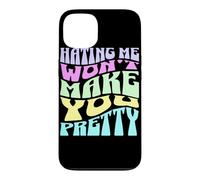 Hating Me Won't Make You Pretty Typographie Pastel rétro Coque pour iPhone 13