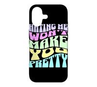 Hating Me Won't Make You Pretty Typographie Pastel rétro Coque pour iPhone 17