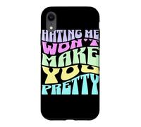Hating Me Won't Make You Pretty Typographie Pastel rétro Coque pour iPhone XR