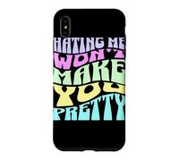 Hating Me Won't Make You Pretty Typographie Pastel rétro Coque pour iPhone XS Max