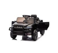 HATIS Voiture électrique enfant Ram 3500, 12 V, télécommande, noir | Télécommande 2,4 GHz, Bluetooth et USB, réglage du volume, 12 V 4,5 Ah, 2 × 35 W, phares avant, roues EVA