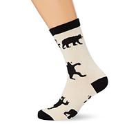 Hatley Crew Socks-Black Bears on Natural Chaussettes, Blanc (Ours Noirs sur Naturel), Taille Unique Femme