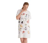 Hatley Little Blue House Ruff Night Chemise de Nuit, Blanc, FR Fabricant: Taille Unique Femme