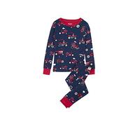 Hatley Organic Cotton Long Sleeve Printed Pyjama Set Ensemble, (Red Farm Tractors), (Taille Fabricant: 5 Ans) Fille