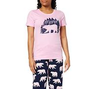Hatley T- Shirt de Pyjama à Manches Courtes Haut de Pijama, Woods Mama Bear, M Femme