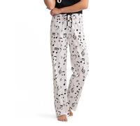 Hatley Women's Jersey Pants-Music Notes Bas de Pyjama, Blanc, XL Femme