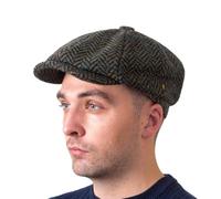 Hatman of Ireland Kerry Woollen Mills Casquette 8 pièces en tweed pour homme 100 % laine irlandaise, fabriquée en Irlande, vert, TailleXL