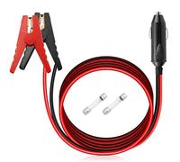HATMINI 3FT Pince crocodile vers câble allume-cigare mâle, 12 V/24 V 18 AWG allume-cigare mâle vers clips de batterie, rallonge adaptateur avec fusible 10 A