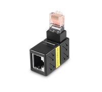 HATMINI Adaptateur Ethernet Gigabit 360 degrés, Adaptateur d'extension réseau LAN Cat5 Cat6 à Angle de 90 degrés, connecteur RJ45 8P8C mâle vers Femelle 1000 Mbps pour Ordinateurs, routeurs (1)