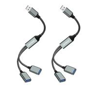 HATMINI Câble répartiteur USB USB 2.0 mâle vers femelle, cordon d'alimentation multi-ports USB, câble d'extension pour le transfert de données et le chargement d'alimentation (USB A)