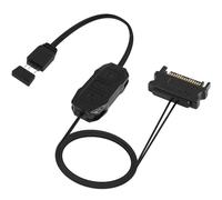 HATMINI Contrôleur ARGB 5V 3 Broches, Alimentation SATA Light Stripe à Distance, Mode d'Éclairage Intégré, Contrôle Manuel des Effets de Lumière, Pour Cartes Mères ou Appareils DIY