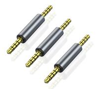 HATMINI Lot de 3 adaptateurs Audio 3,5 mm, Adaptateur Jack stéréo TRRS 3,5 mm 1/8" Prise stéréo 3,5 mm coupleur mâle connecteurs plaqués Or