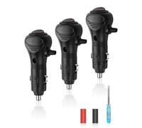 HATMINI Lot de 3 Prises Allume-Cigare 12V avec Interrupteur Marche/Arrêt, Fusible 10A, LED Indicateur - Adaptateur Universel 12V pour Pompe à Air, Frigo de Voiture, Caméras de Dashboard, etc.