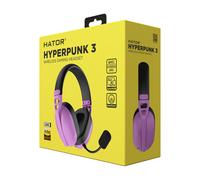 HATOR Hyperpunk 3 Wireless Casque Gaming Arceau Bluetooth 5.4 & Filaire USB Type-C/A, HP 10-44000Hz, Impédance 16 Ohm, Micro détachable, Violet