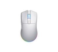 HATOR Pulsar 3 Souris de jeu sans fil - 11 000 DPI, 2,4 GHz/Bluetooth/USB, 68 g, RVB, patins en PTFE, câble paracorde, commutateurs optiques 100 m, Windows/Mac/Linux, blanc