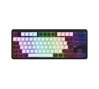 HATOR Rockfall 3 TKL Clavier de jeu sans fil - Hot-Swap, RVB, Gasket Mount, batterie 4000 mAh, 2,4 GHz/Bluetooth/USB, PBT Keycaps, QMK/VIA, disposition DE, Mac/Windows/Linux, noir