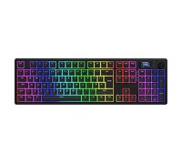 HATOR Skyfall 100 Pro Clavier de jeu mécanique sans fil avec commutateurs mécaniques silencieux, remplaçable à chaud, RGB, joint d'étanchéité, écran TFT, 1000 Hz, 2,4 GHz/Bluetooth/USB-C, disposition