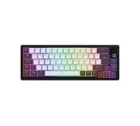 HATOR Skyfall 65 Pro Wireless Clavier Gaming mécanique sans Fil, 65%, Silent Switches, Hot-Swap, RGB, PBT, TFT Screen, Gasket-Mount, 1000Hz, 2.4GHz/Bluetooth/USB-C, PC/Mac, EU/ISO Layout, Noir/Gris