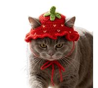 Hats for Cats - Crochet Frog & Strawberry Pet Costume | Knitted Cat Hat