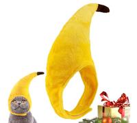 Hats for Dogs - Banana Shape Cat Hat | Funny Cute Soft Plush Pet Hat with Adjustable Strap | Warm Pet Apparel and Cold Weather Pet Gear for Small Puppies and Kittens | Photo Props and Pet Supplies