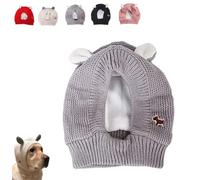 Hats for Dogs,Dog Ear Defenders,Dog Winter Hat，Dog Ear Muffs Noise Protection，Ear Protectors for Dogs,Fashion Soft Winter Warm Rabbit Ear Design Puppy Caps,Suitable for Large Dogs (Grey)