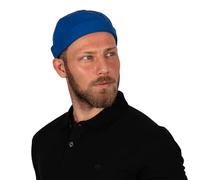 HATSQUARE - Casquette Docker en Coton, Unisexe, sans Bord, Motif tête de Mort, Bonnet sans Bord, à Revers, pour Homme et Femme - Bleu