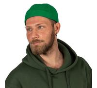 HATSQUARE - Casquette Docker en Coton, Unisexe, sans Bord, Motif tête de Mort, Bonnet sans Bord, à Revers, pour Homme et Femme - Vert
