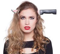 Hatstar Couteau dans la tête | Serre-tête | pour costume de zombie d'Halloween | Accessoire effrayant pour le carnaval et le carnaval | Pour homme et femme