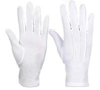 HatStar Gants blancs pour enfant | avec passepoil en taille unique | Accessoire de costume pour garçons et filles | Halloween, carnaval et carnaval