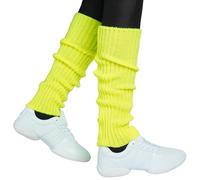 Hatstar Jambières sexy pour femme | Bas fluo pour fête à thème des années 80 | Accessoires de costume | Carnaval Danse aérobic (jaune fluo)