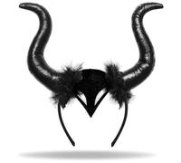 Hatstar Serre-tête à cornes de diable méchante reine du diable, accessoire de cheveux pour femme et fille, accessoire de costume pour Halloween, carnaval, carnaval et fêtes cosplay