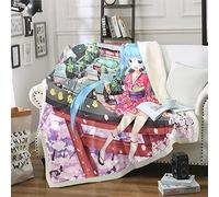Hatsune Miku Style：Sakura Anime 3D imprimé doux léger voyage moelleux flanelle sieste couverture idée cadeau peluche maison décorations